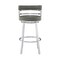 Armen Living Titana 26" Counter Height Swivel Gray Faux Leather and Brushed Stainless Steel Bar Stool 840254335073 - alternate 7